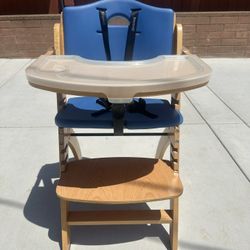 Abiie Beyond Junior Wooden High Chair with Tray - Adjustable and Convertible High Chair for Babies and Toddlers - 6 Months to 250 Lb - Water Resistant