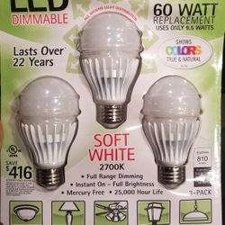 3 Pack Brand new Dimmable Led Lightbulbs 