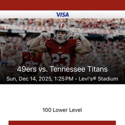 49ers vs Tennessee Titans (Aisle Seat + Free Food + Drinks)  