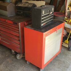 1960's SNAP ON Airport TOOLBOX Cart & Rollup TOOLBOX