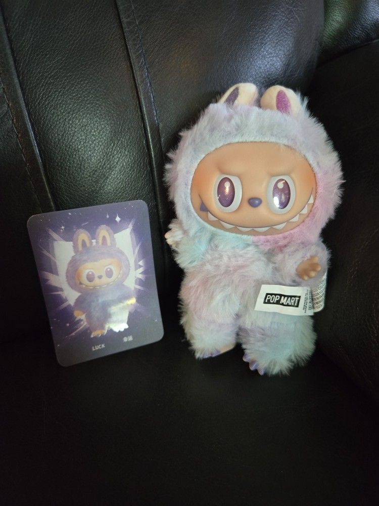 Labubu Big Into Energy Luck Purple color plush toy keychain