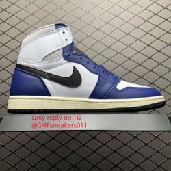 Air Jordan 1 Retro High OG  White Deep Royal Blue