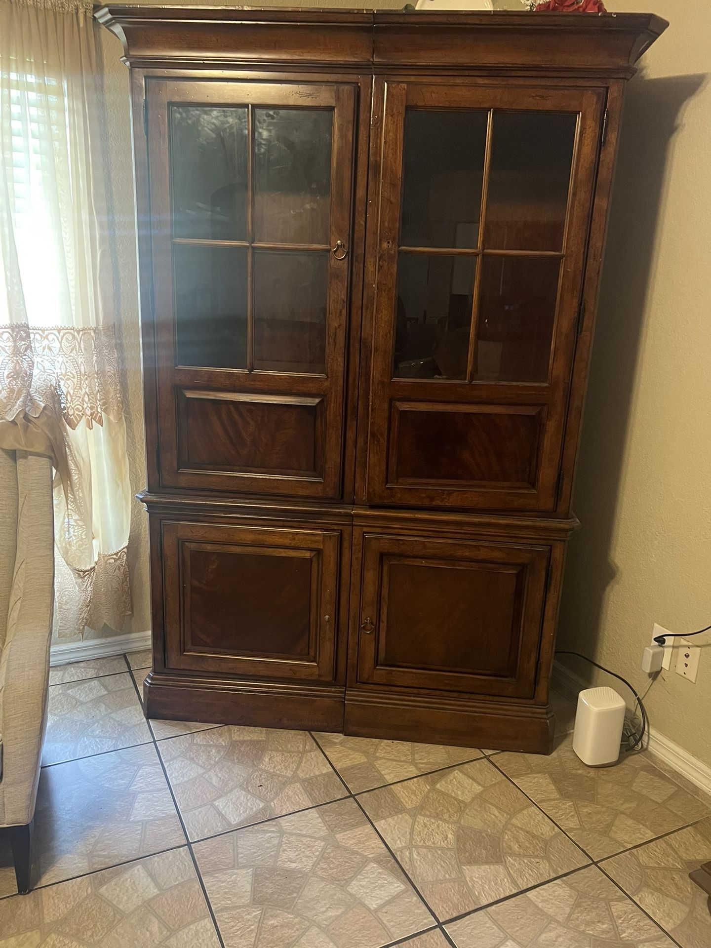 Antique Solid Wood China Cabinet 