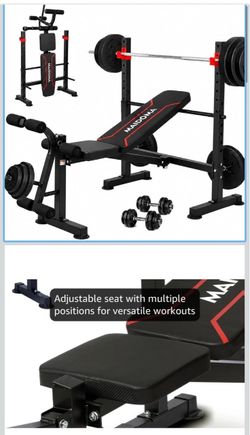 Maidoma Adjustable Weight Bench with Squat Rack