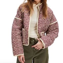 Cropper Puffer Spring Floral Jacket