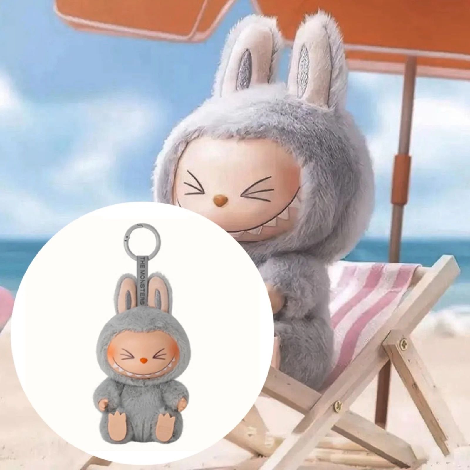 Labubu “HEHE” - Have a Seat Series (Pastel Grey) — 100% Authentic