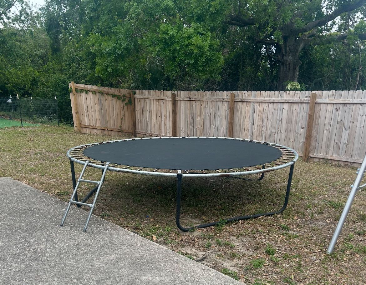 Trampoline and Swing Set