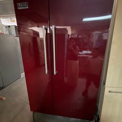 Viking red refrigerator 48”