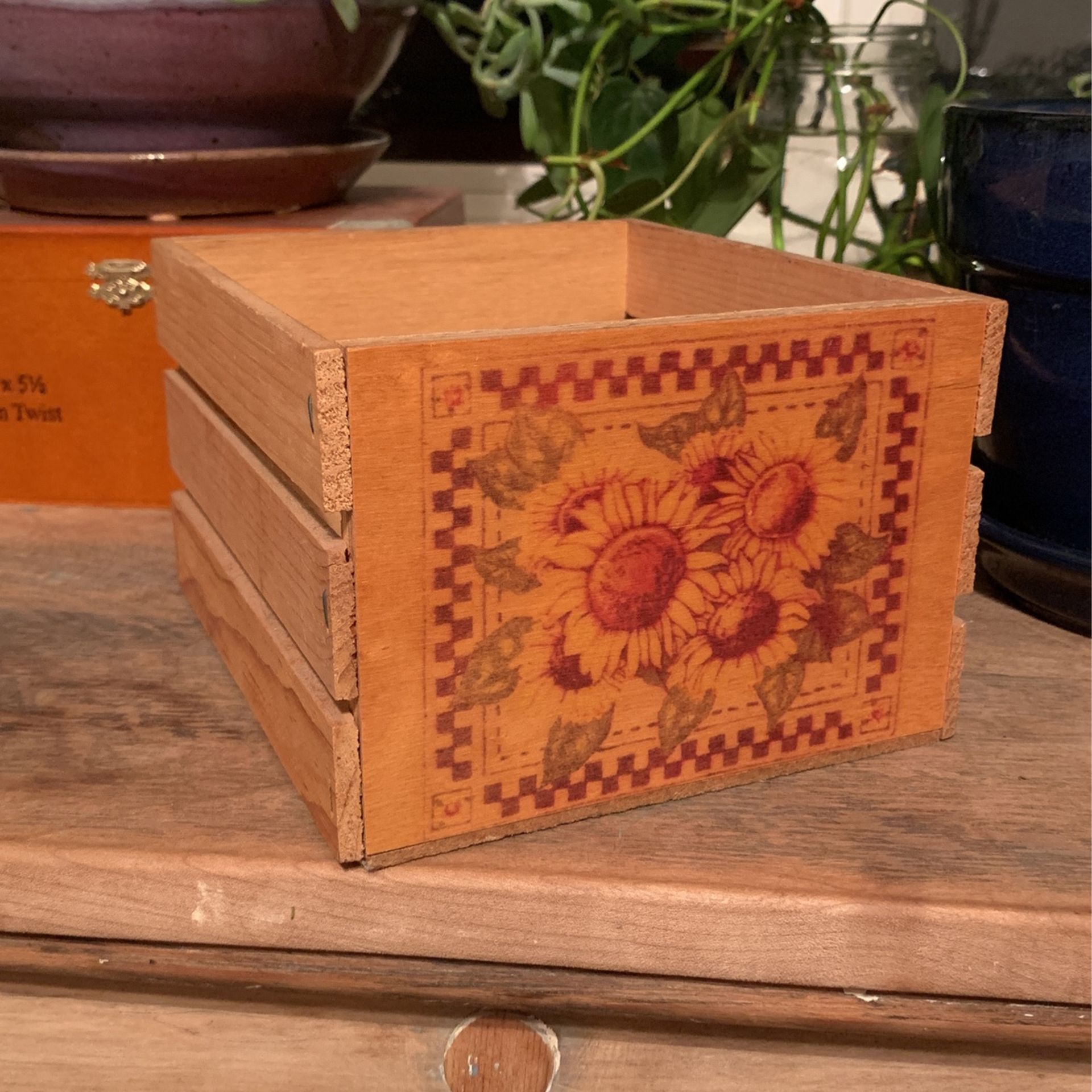 Sunflower Wooden Crate