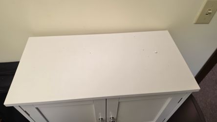 White Storage Cabinet with Doors