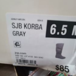 SJB Gray Boots Size 6.5