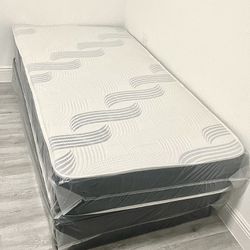 Twin Size Mattress 10 Inches Thick With Box Springs Also Available in Full-Queen-King New From Factory Same Day Delivery