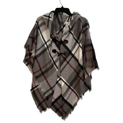 Plaid over the shoulder shawl cardigan ONE SIZE Super light No hood