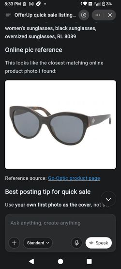 Ralph Lauren RL 8089 Black Oversized Sunglasses w/ Case – Like NewPrice$40OBO