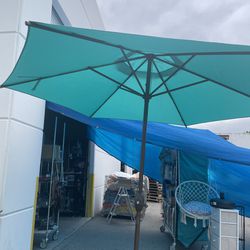 Outdoor 9 Feet Aluminum Market  Umbrella with Crank and Push Button Tilt for Patio, Garden, Deck, Backyard, Pool - No Base