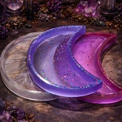 Witchy Crescent Moon Resin Tray