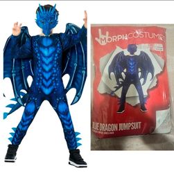New Kids Dragon Jumpsuit Costume Blue (Large)10-12yrs old)