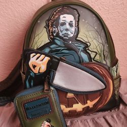 Halloween Loungefly Backpack And Wallet 