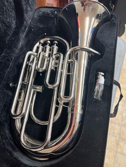 Nice Silver 4 Valve Euphonium with Valve Oil Excellent Condition $600 Firm