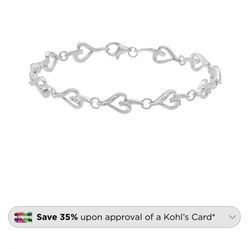 Diamond Accent Heart Bracelet 