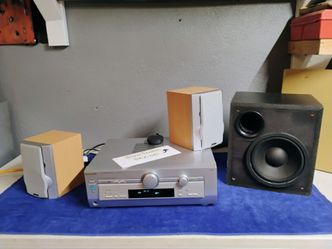 Classic Panasonic Audio Receiver Sound System With Additional Speakers Subwoofer