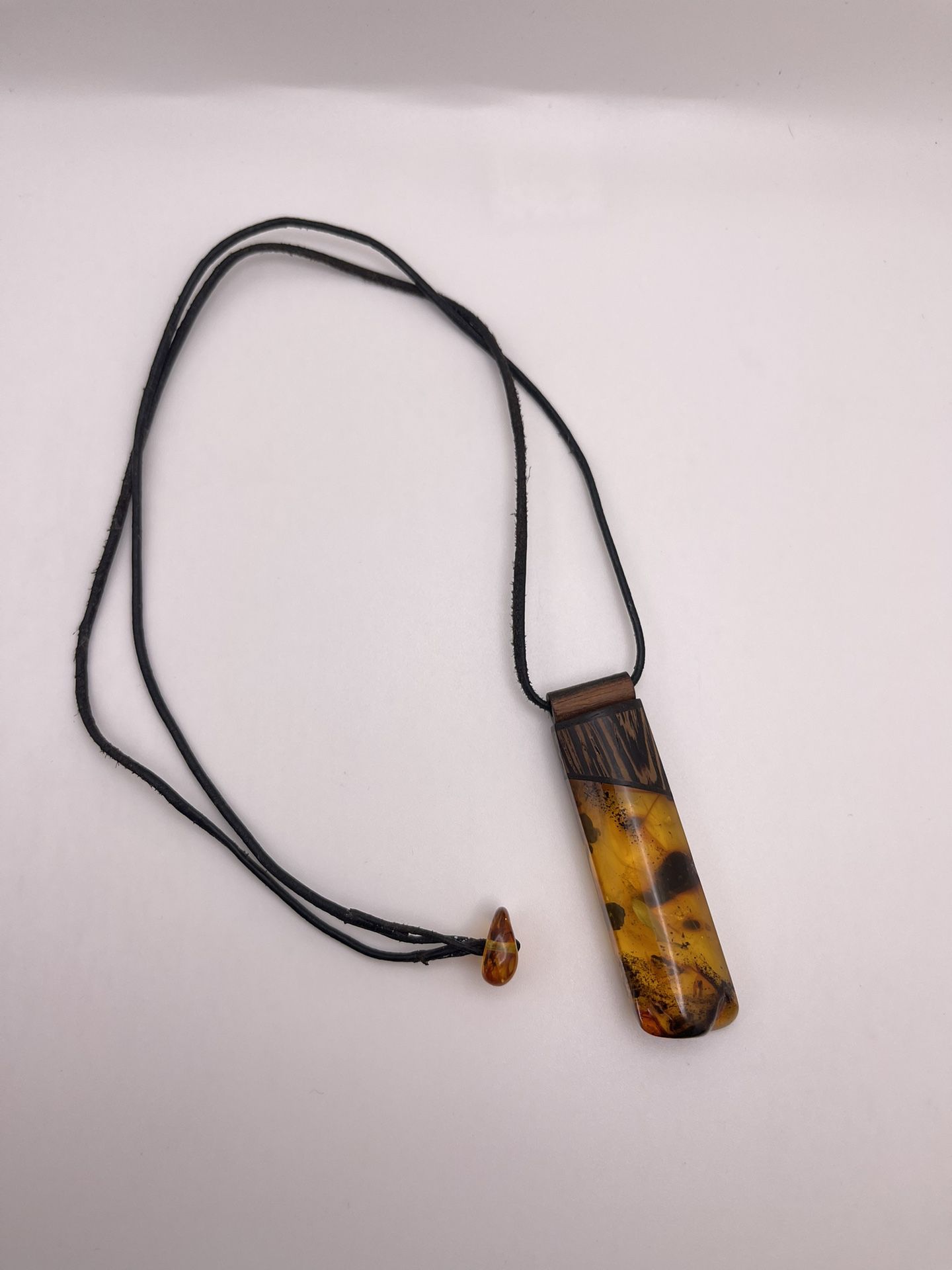 Amber Leather Necklace