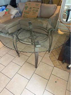 Used Glass Dining Table with 4 Chairs – Great Condition –
