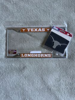 Texas Longhorns License Plate Frame and Auto Emblem Set