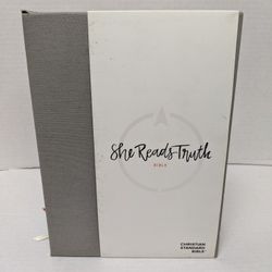 CSB She Reads Truth Bible Hardcover featuring a gray linen cloth-over-board cover NEW Read