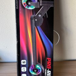 Pro Rider Kids' Folding Light-Up Scooter with LED Wheels Black