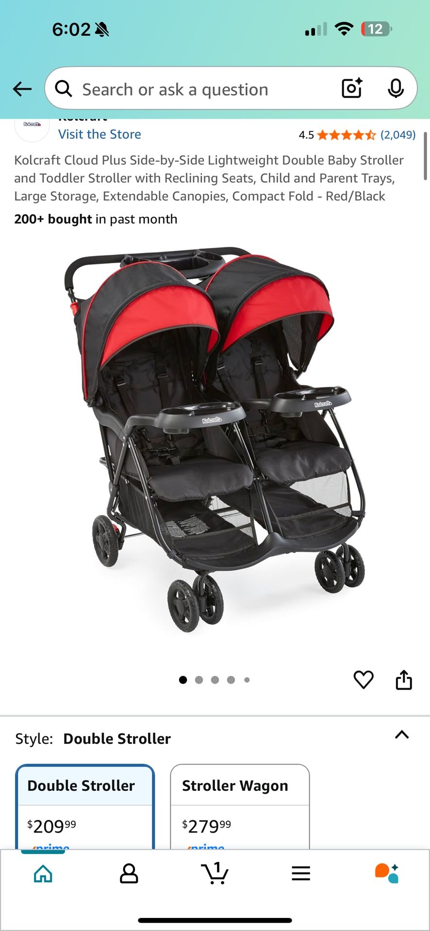 Lightweight Double Stroller