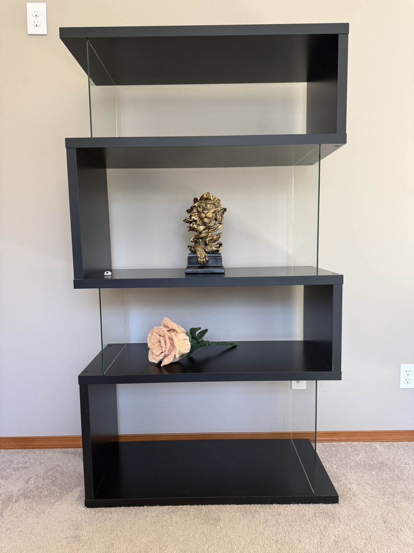 Coaster Emelle Glass Panel Bookshelf – Black