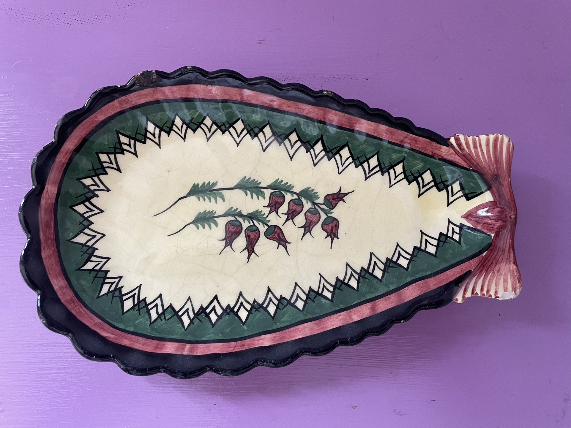 1960s Henriot/Quimper Faience Fish Dish