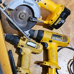 Dewalt 2/Drills 1/circular Saw 