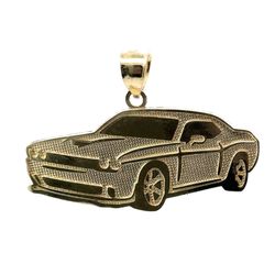 10k Yellow Gold Dodge Challenger Muscle Car Pendant For Necklace GP3122685