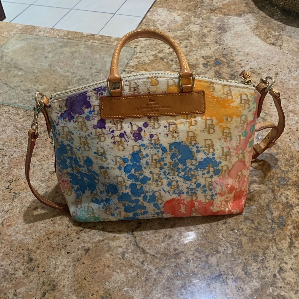 Dooney and bourke paint splatter sale