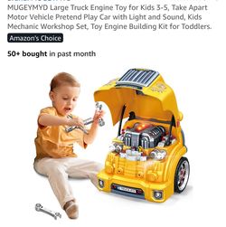 Truck Engine Toy for Kids Mechanic Workshop