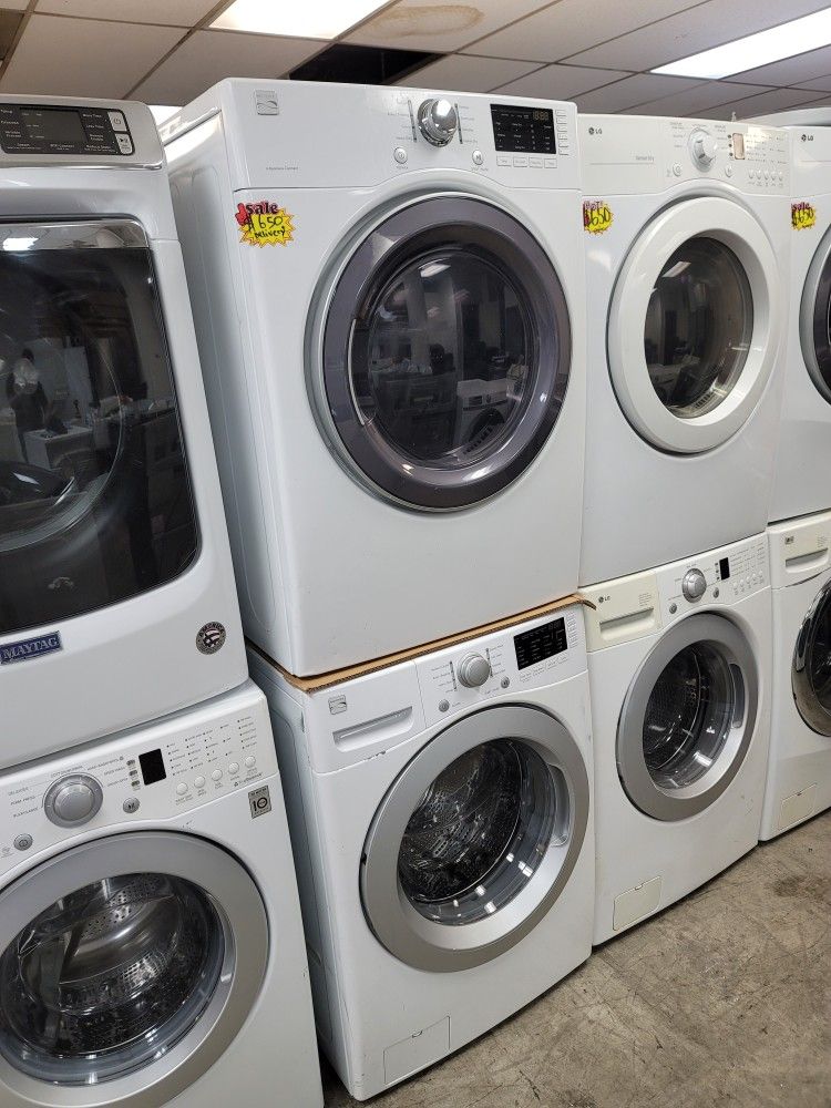 Kenmore Front Loading Washer And Stackable Gas Dryer Set