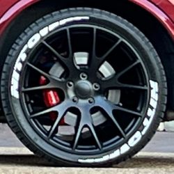 22” Hellcat Matte Black Rims And Tires 
