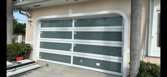 HIGH IMPACT GLASS DOUBLE CAR GARAGE DOOR