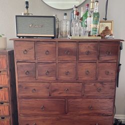 Antique Solid Wood Apothecary Cabinet