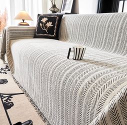 Boho herringbone couch cover