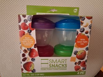 NEW Smart Snacks 4.7 Oz. 4 Pack Food Storage Containers
