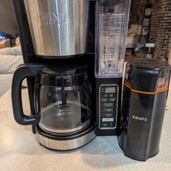 Ninja Coffee Maker + KRUPS Silent Grinder Bundle