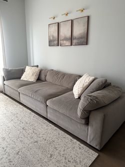 Large Gray Modular Sectional Sofa