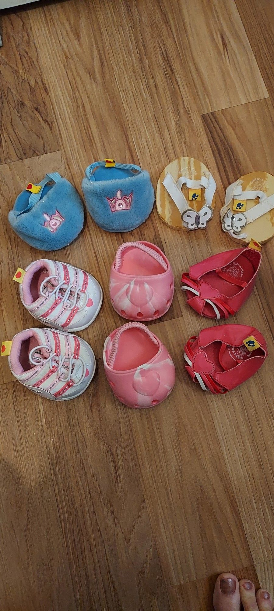 Build A Bear Toy Doll Shoes Pink Skechers Sneakers Sandals Slippers Lot 5 Pairs