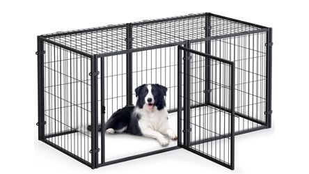 LURIVA Dog pen, Medium & Large Dog Crate, 48"x48"x24", Heavy Duty Dog Cage Kennel, Playpen for Medium Dogs, Puppy Playpen, Chicken & Bunny 