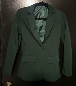 Women's Green Single-Button Blazer