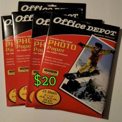 Office Depot Premium High Gloss Photo Paper $20
