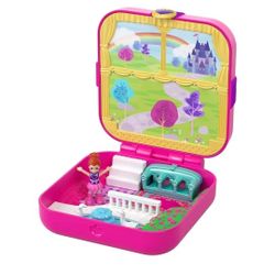MATTELS ~Polly Pocket Hidden Hideouts Lil' Princess Pad compact playset. ~Portable Fun!
